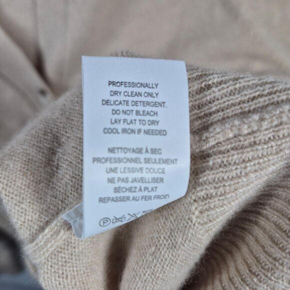 Kerri Rosenthal Sweater Womens S Beige Cashmere Cardigan Heart Luxury Minimalist - Picture 6 of 7